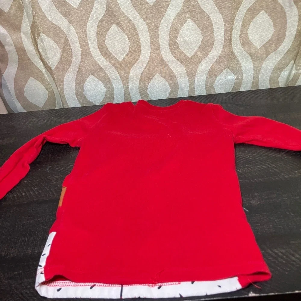 Kids Old Navy Size 5T Santa Suit Long Sleeve Shirt Christmas Pajama Top
